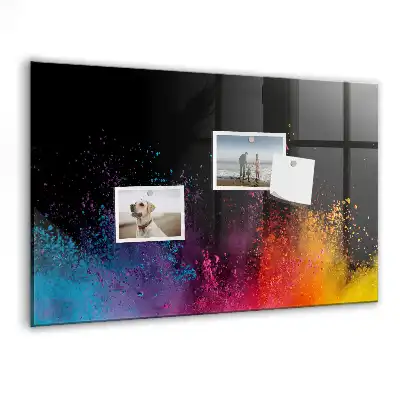 Pizarra magnética con rotulador diseño explosión de colores