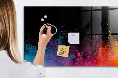 Pizarra magnética con rotulador diseño explosión de colores