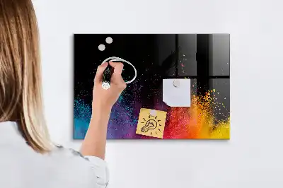 Pizarra magnética con rotulador diseño explosión de colores