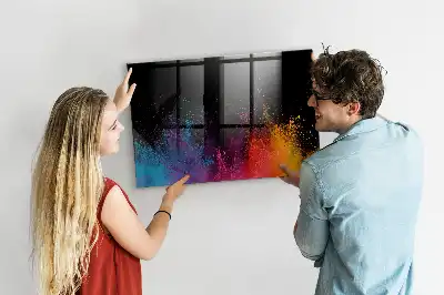 Pizarra magnética con rotulador diseño explosión de colores