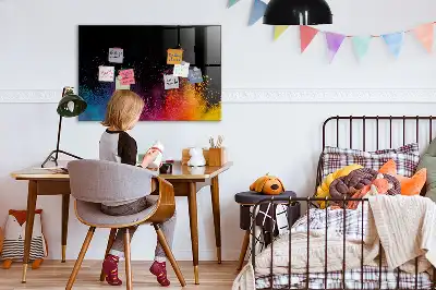 Pizarra magnética con rotulador diseño explosión de colores
