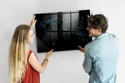 Pizarra magnética para dibujar diseño de contornos del mapa del mundo