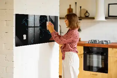 Pizarra magnética para dibujar diseño de contornos del mapa del mundo