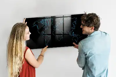 Pizarra magnética para dibujar diseño de contornos del mapa del mundo