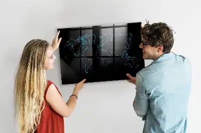 Pizarra magnética para dibujar diseño de contornos del mapa del mundo