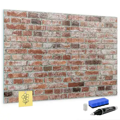 Pizarra magnética para dibujar con diseño de pared de ladrillo