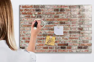 Pizarra magnética para dibujar con diseño de pared de ladrillo
