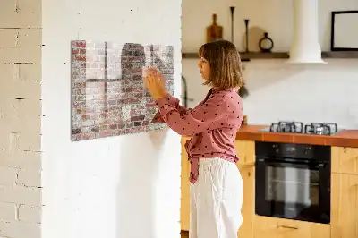 Pizarra magnética para dibujar con diseño de pared de ladrillo