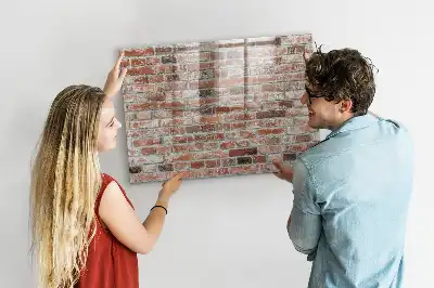 Pizarra magnética para dibujar con diseño de pared de ladrillo