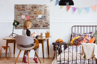 Pizarra magnética para dibujar con diseño de pared de ladrillo