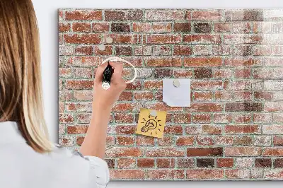 Pizarra magnética para dibujar con diseño de pared de ladrillo