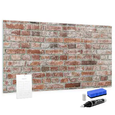 Pizarra magnética para dibujar con diseño de pared de ladrillo
