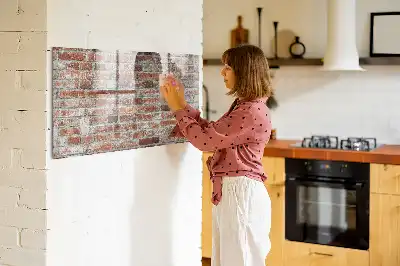 Pizarra magnética para dibujar con diseño de pared de ladrillo