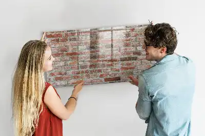Pizarra magnética para dibujar con diseño de pared de ladrillo