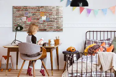 Pizarra magnética para dibujar con diseño de pared de ladrillo