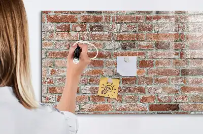Pizarra magnética para dibujar con diseño de pared de ladrillo
