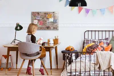 Pizarra magnética para dibujar con diseño de pared de ladrillo