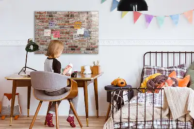 Pizarra magnética para dibujar con diseño de pared de ladrillo
