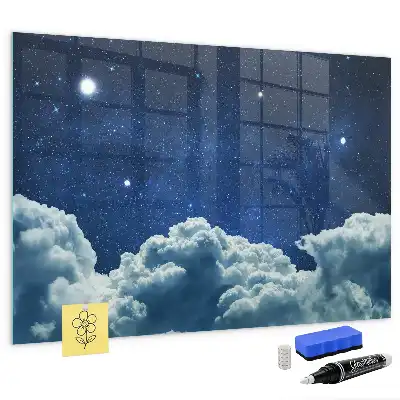 Pizarra magnética con rotulador diseño de cielo con ambiente nocturno