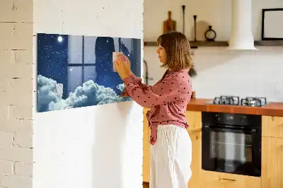 Pizarra magnética con rotulador diseño de cielo con ambiente nocturno