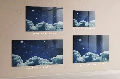 Pizarra magnética con rotulador diseño de cielo con ambiente nocturno