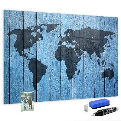 Mapa del mundo pizarra magnética para dibujar