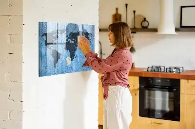 Mapa del mundo pizarra magnética para dibujar
