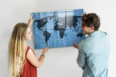 Mapa del mundo pizarra magnética para dibujar