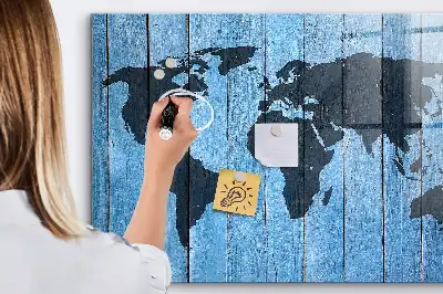 Mapa del mundo pizarra magnética para dibujar