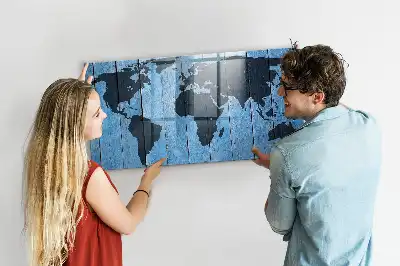 Mapa del mundo pizarra magnética para dibujar