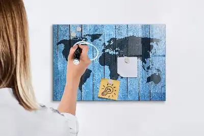 Mapa del mundo pizarra magnética para dibujar