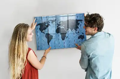 Mapa del mundo pizarra magnética para dibujar