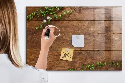 Pizarra magnética con rotulador de madera rústica