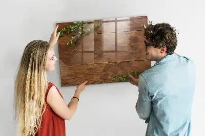 Pizarra magnética con rotulador de madera rústica