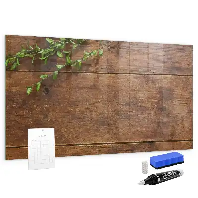 Pizarra magnética con rotulador de madera rústica