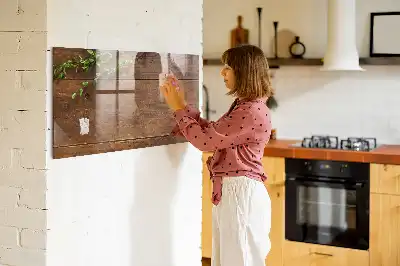 Pizarra magnética con rotulador de madera rústica