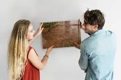 Pizarra magnética con rotulador de madera rústica