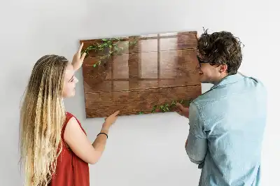 Pizarra magnética con rotulador de madera rústica