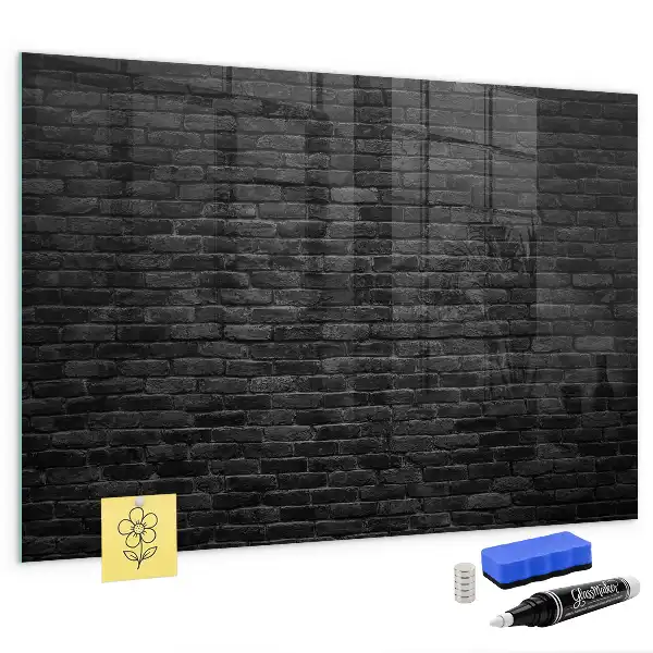 Pizarra magnética para dibujar con diseño de pared de ladrillos oscuros