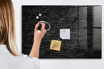 Pizarra magnética para dibujar con diseño de pared de ladrillos oscuros