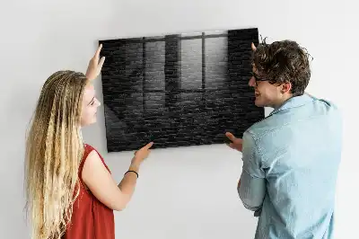 Pizarra magnética para dibujar con diseño de pared de ladrillos oscuros
