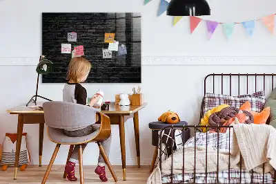 Pizarra magnética para dibujar con diseño de pared de ladrillos oscuros