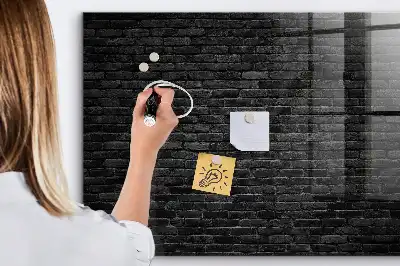 Pizarra magnética para dibujar con diseño de pared de ladrillos oscuros