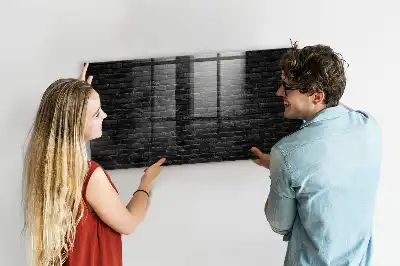 Pizarra magnética para dibujar con diseño de pared de ladrillos oscuros