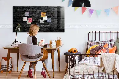 Pizarra magnética para dibujar con diseño de pared de ladrillos oscuros