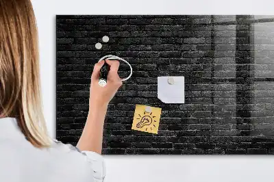 Pizarra magnética para dibujar con diseño de pared de ladrillos oscuros