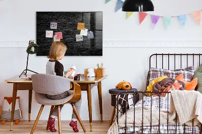 Pizarra magnética para dibujar con diseño de pared de ladrillos oscuros