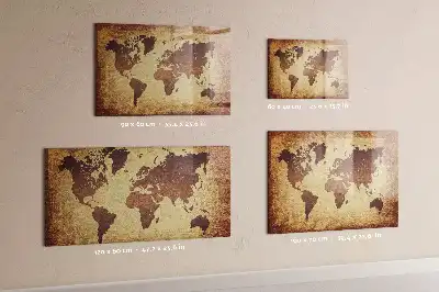Mapa del mundo antiguo pizarra magnética con rotulador