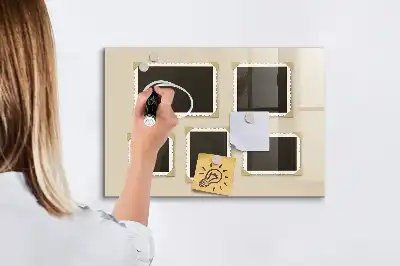 Pizarra magnética con rotulador estilo marcos retro