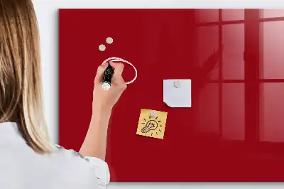 Pizarra magnética con rotulador de color rojo